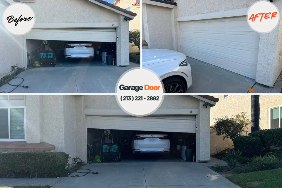Before and after: garage door repair Funny River, AK